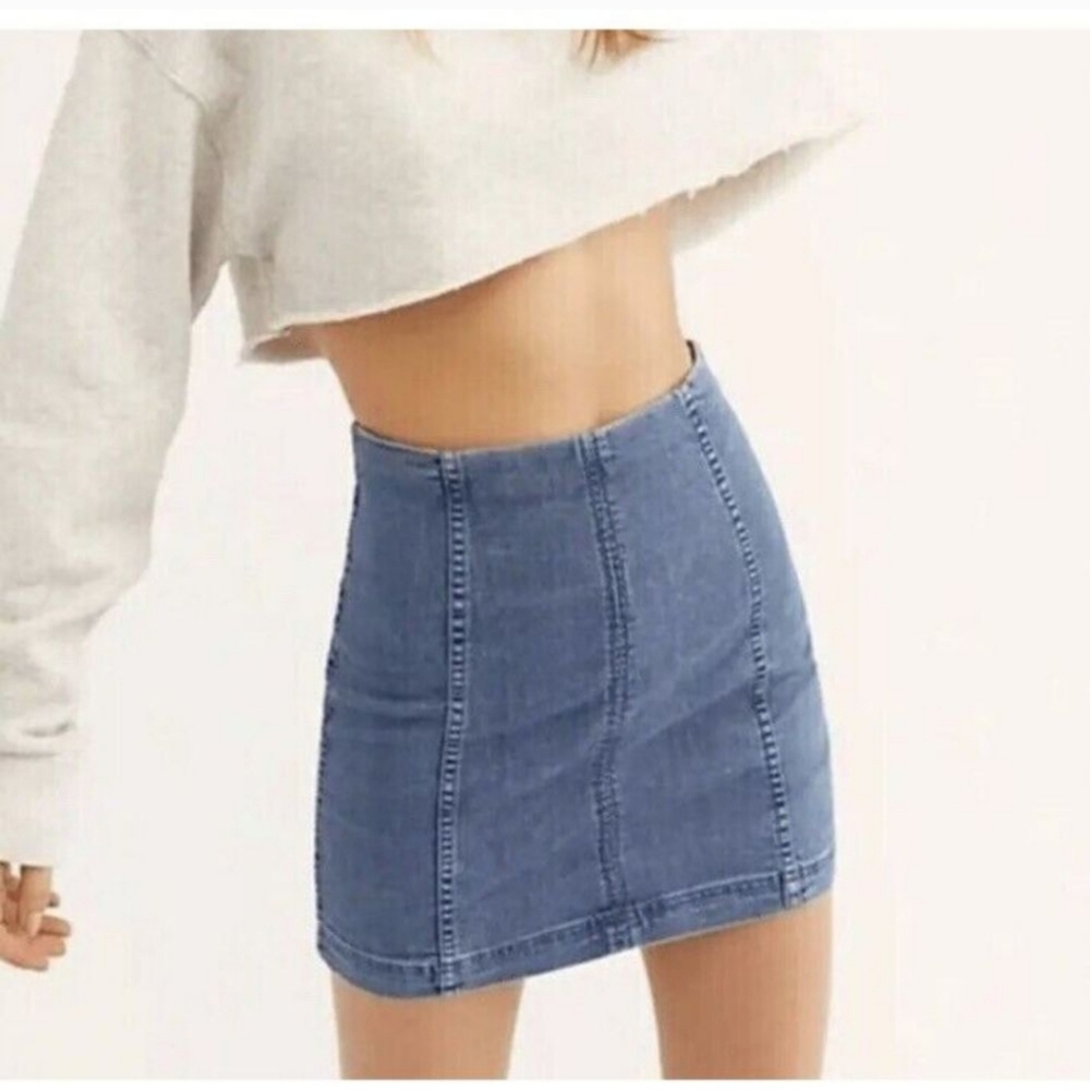Free People | Modern Femme Denim Mini Skirt in Faded Indigo